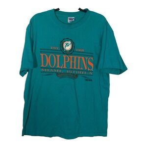 Vintage Trench 90s Miami Dolphins Established 1965 NFL Football T Shirt XL